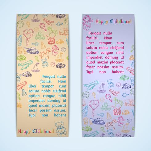 Toys banners set vector