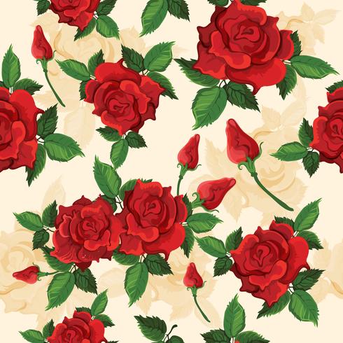 Roses seamless pattern vector