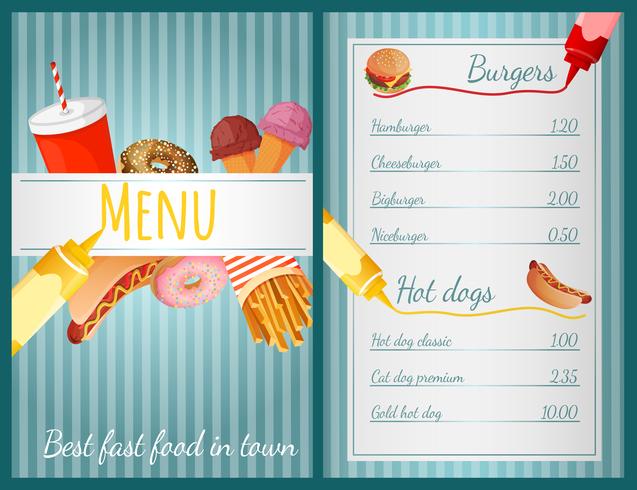 Fast food menu vector