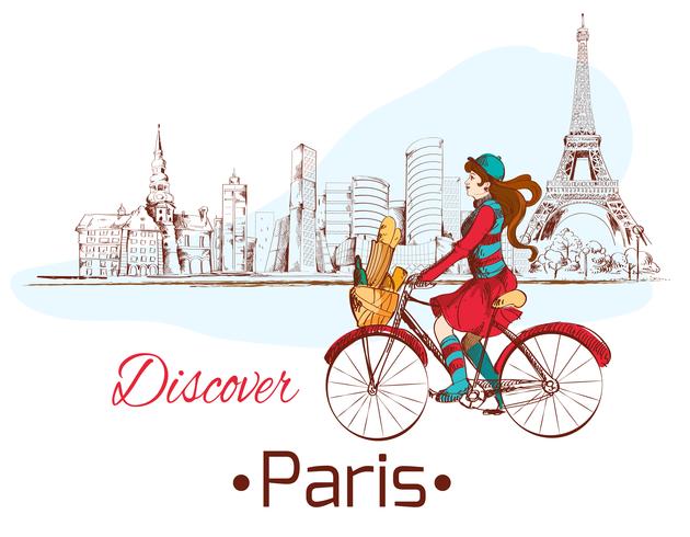 Discover Paris poster vector