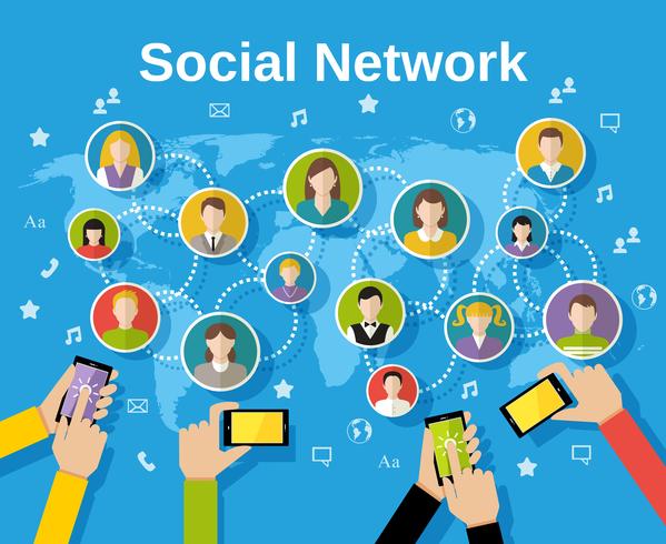 Social network concept vector