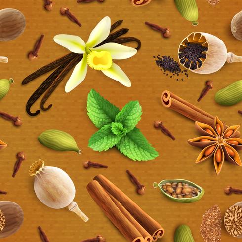 Spices seamless pattern vector