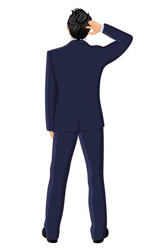 Businessman back view vector