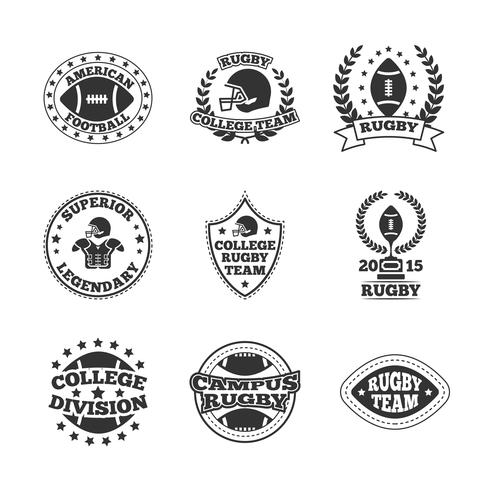 Baseball labels icons set vector