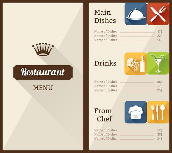 Restaurant menu template vector