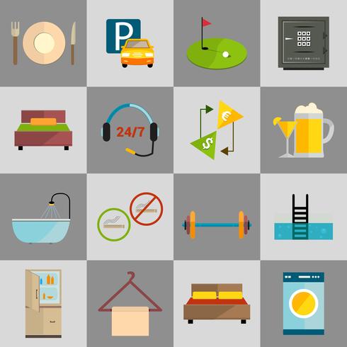 Hotel icons set vector