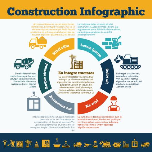 Infografía de construcción de impresión vector