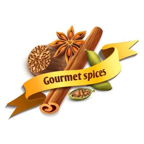 Spice ribbon badge vector