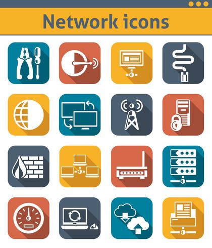 Network Icons Set vector