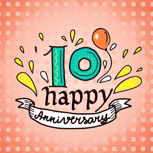 Anniversary sign 10 vector