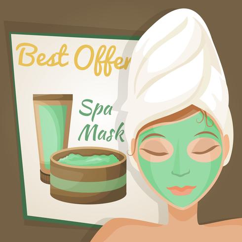 Woman in spa mask vector