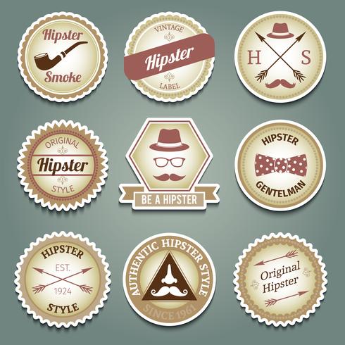 Hipster paper labels vector
