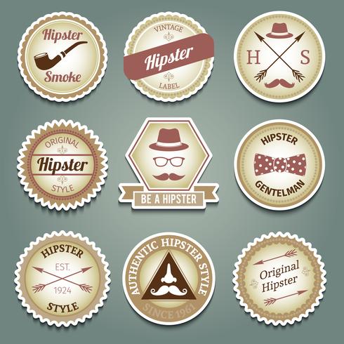 Etiquetas de papel de hipster vector