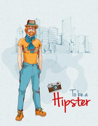 Hipster boy city vector