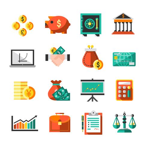 Conjunto de iconos de finanzas vector