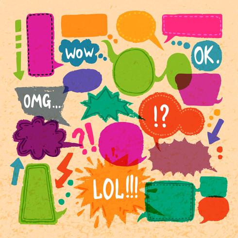 Bubble speech icons set vector