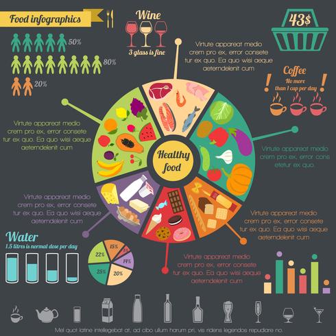 Infografía de comida sana vector