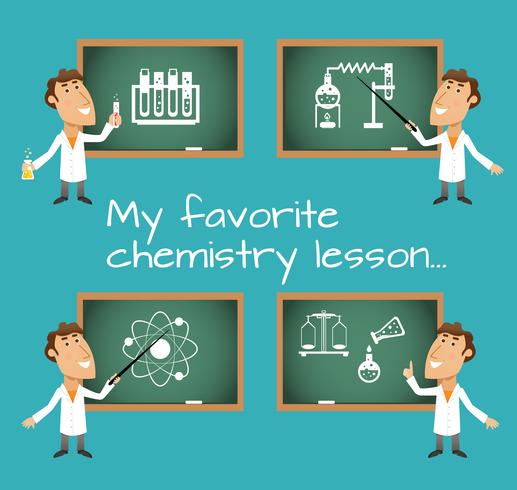 Chemistry lesson chalkboards vector