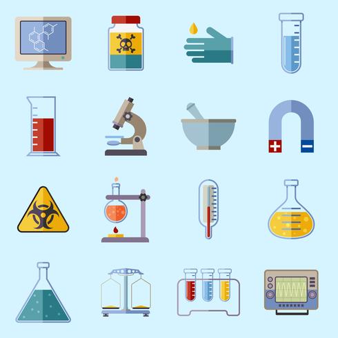 Laboratory equipment icons vector