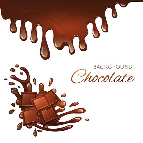 Milk chocolate bar and splashes vector