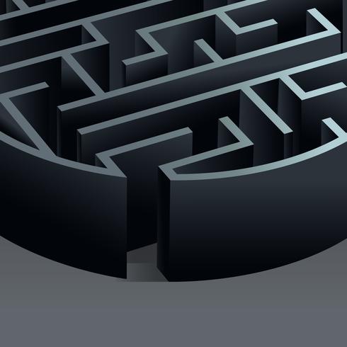 Maze 3d circle vector