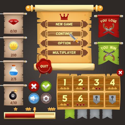 Game interface design vector