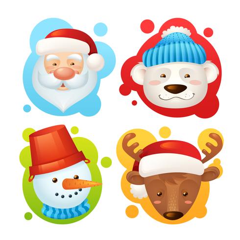 Christmas characters set vector