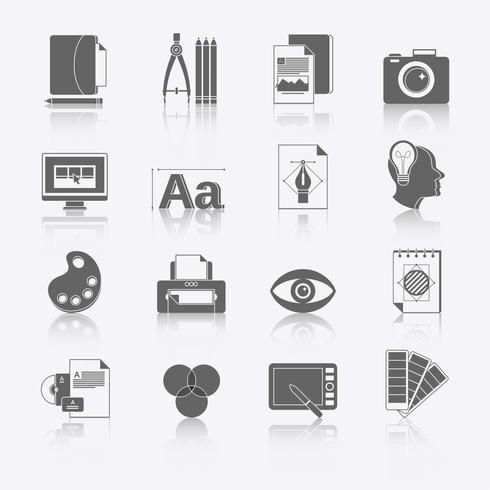 Iconos de diseño gráfico vector