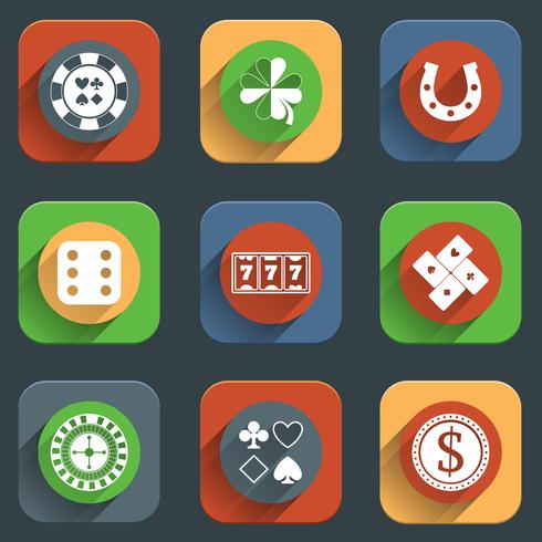 Casino flat design elements vector