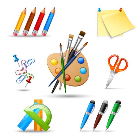 Paint tools set vector