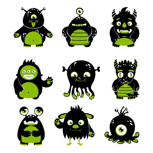 Cute monsters set vector