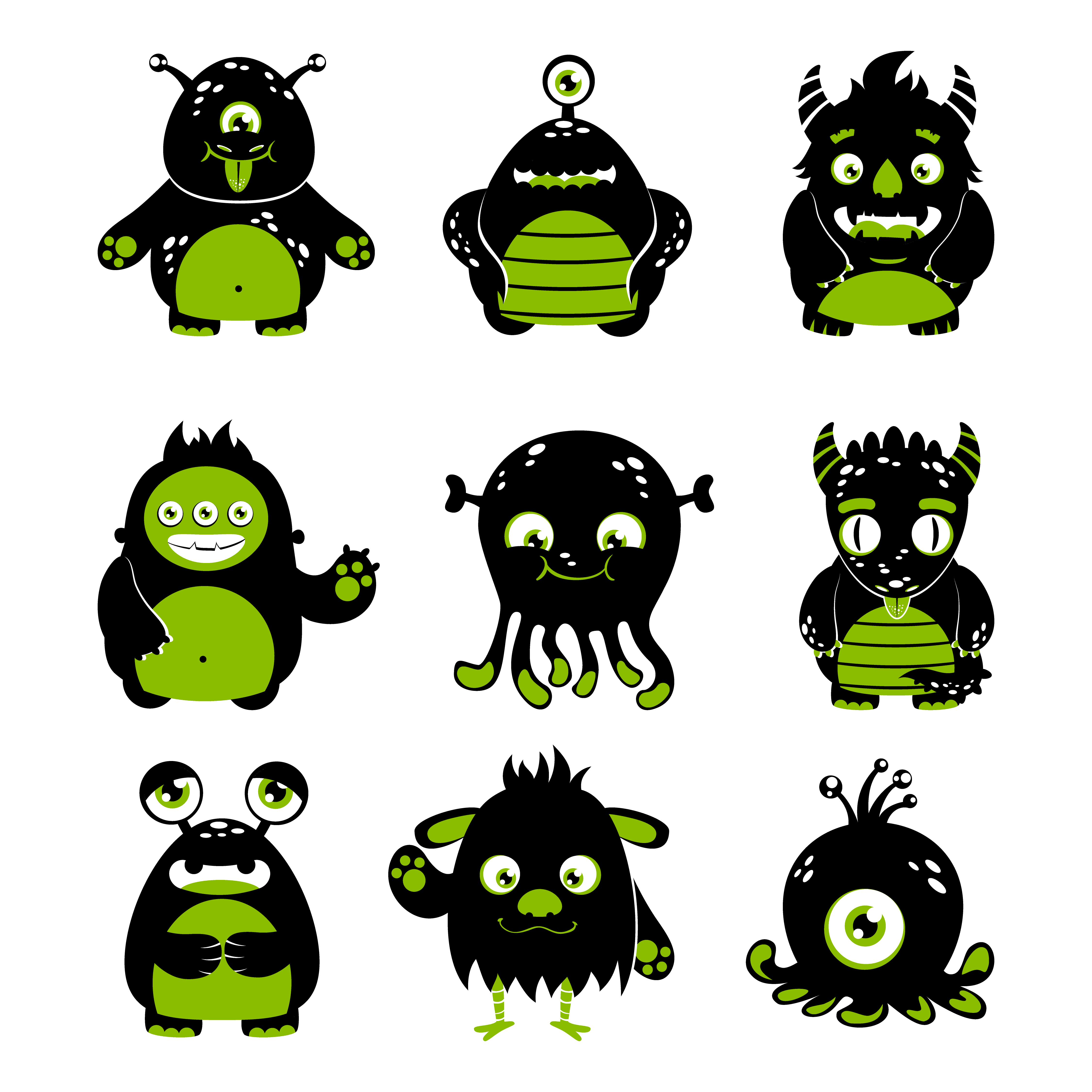 Download Cute monsters set - Download Free Vectors, Clipart Graphics & Vector Art