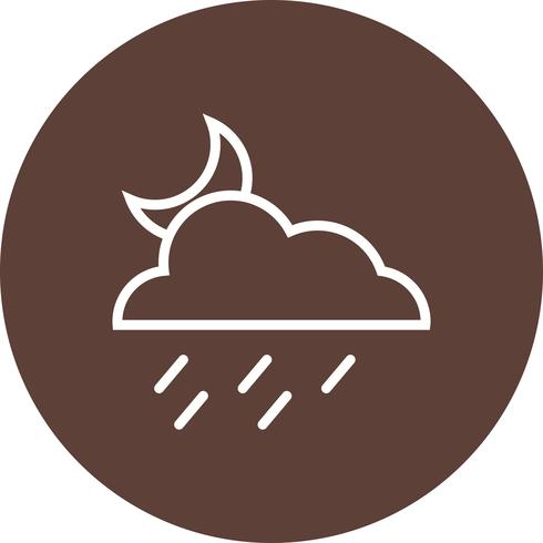 Night Rain Vector Icon