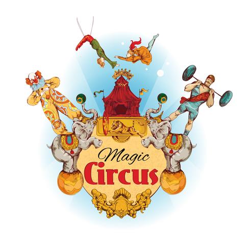 Circus colored background vector