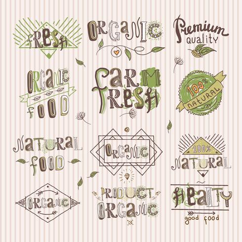 Natural food label vector