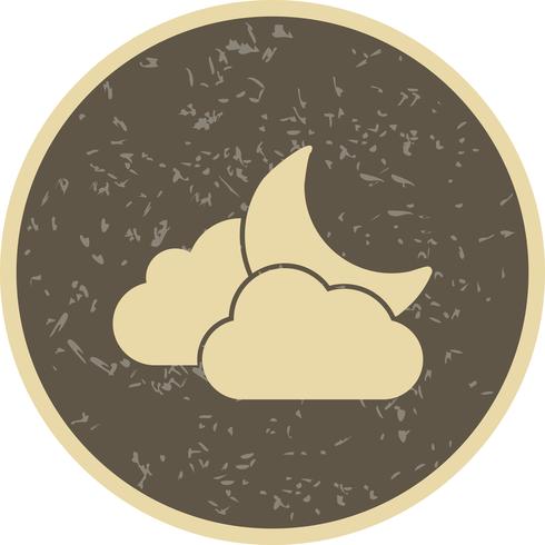 Nube y luna Vector icono