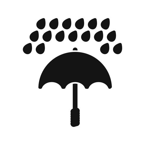 Umbrella And Rain Vector Icon