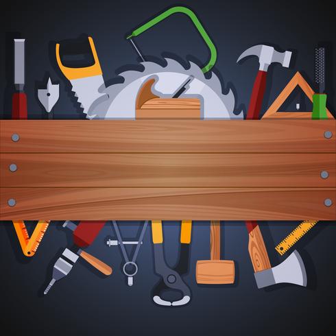 Carpentry tools background vector