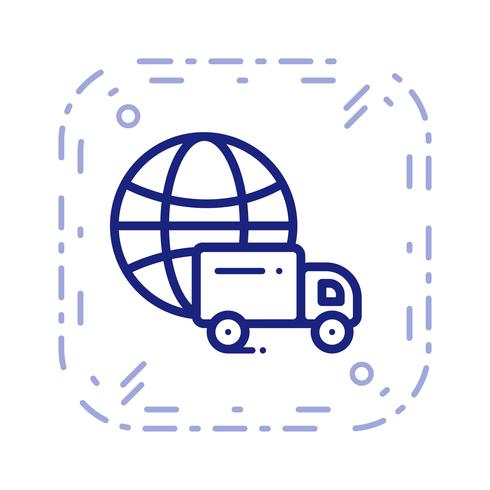 Vector de icono de entrega global