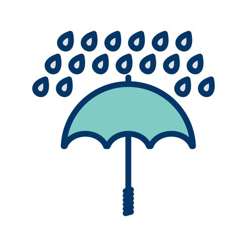 Umbrella And Rain Vector Icon