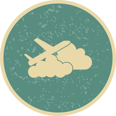 Plane cloud Vector Icon