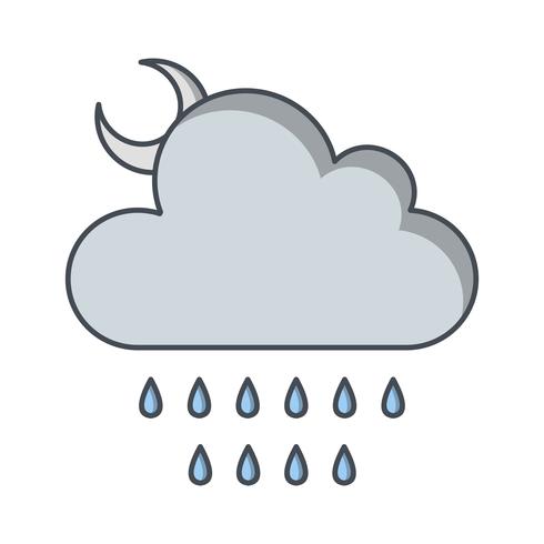 Night Rain Vector Icon