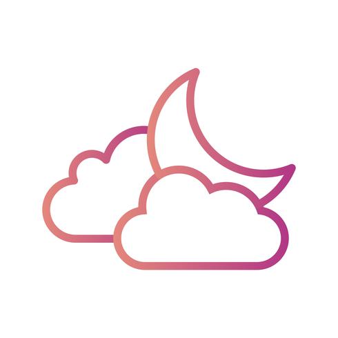 Cloud And Moon Vector Icon