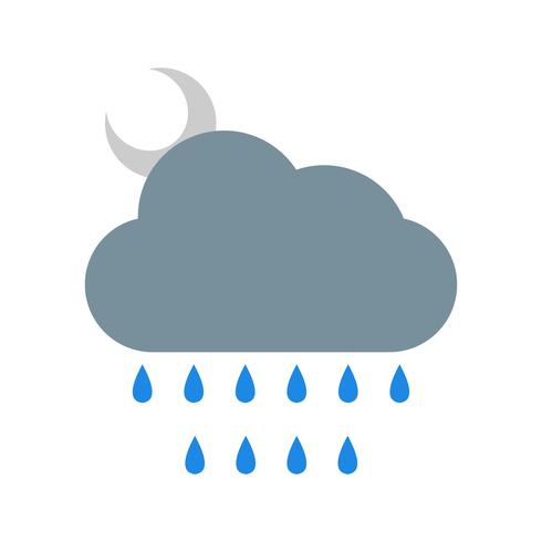 Night Rain Vector Icon