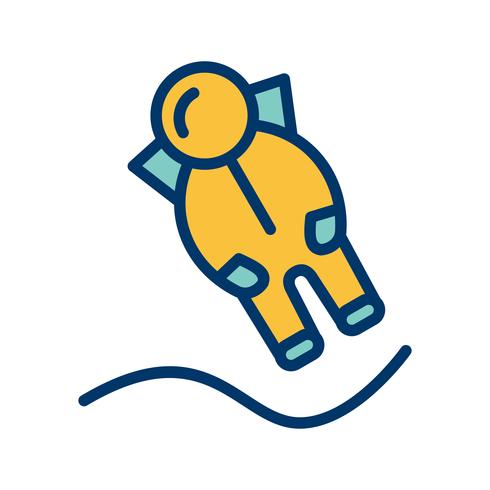 Astronout Landing Vector Icon