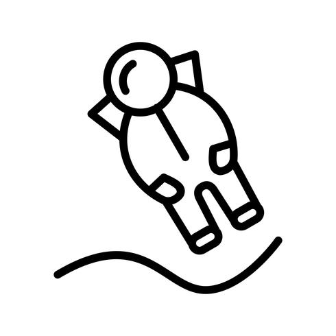 Astronout Landing Vector Icon