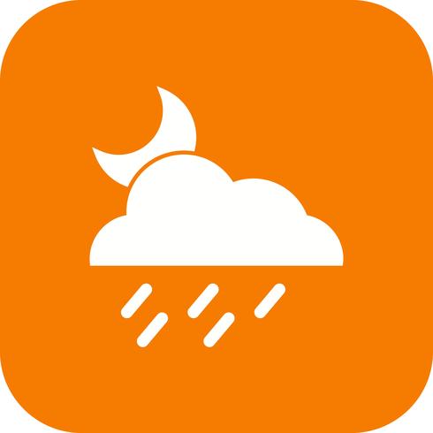 Night Rain Vector Icon