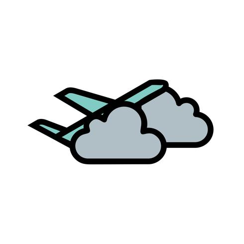 Plane cloud Vector Icon