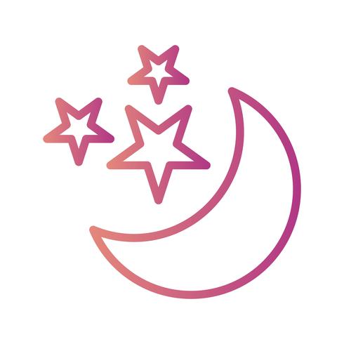 Luna y estrellas Vector icono