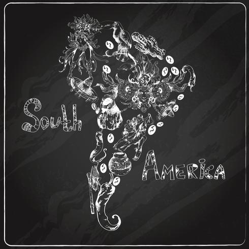 South america chalkboard vector